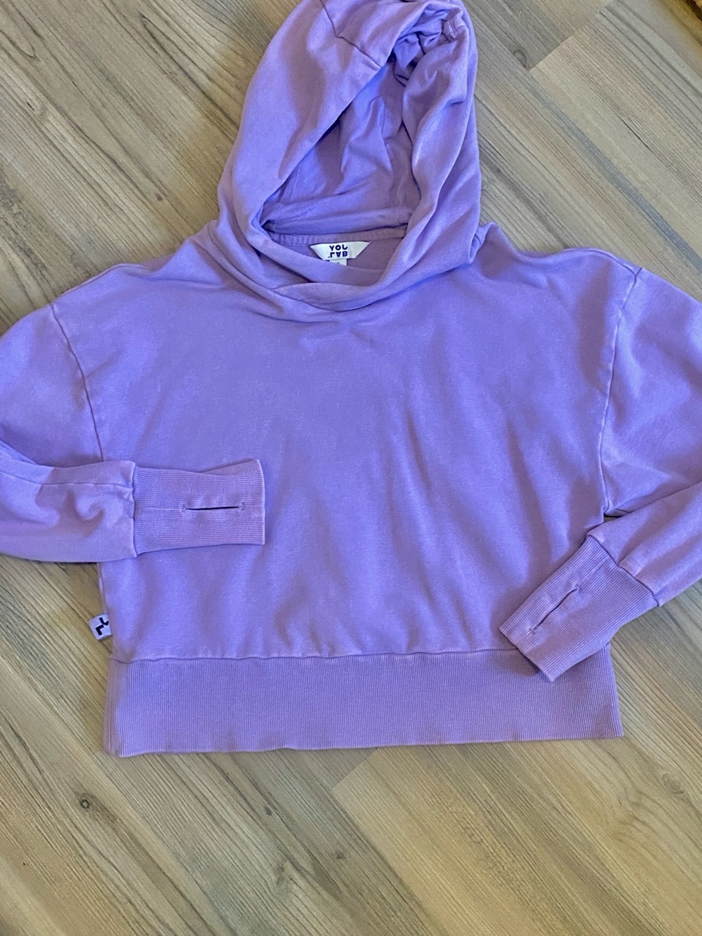 JoyLab Lavender Cropped Hoodie Sweater